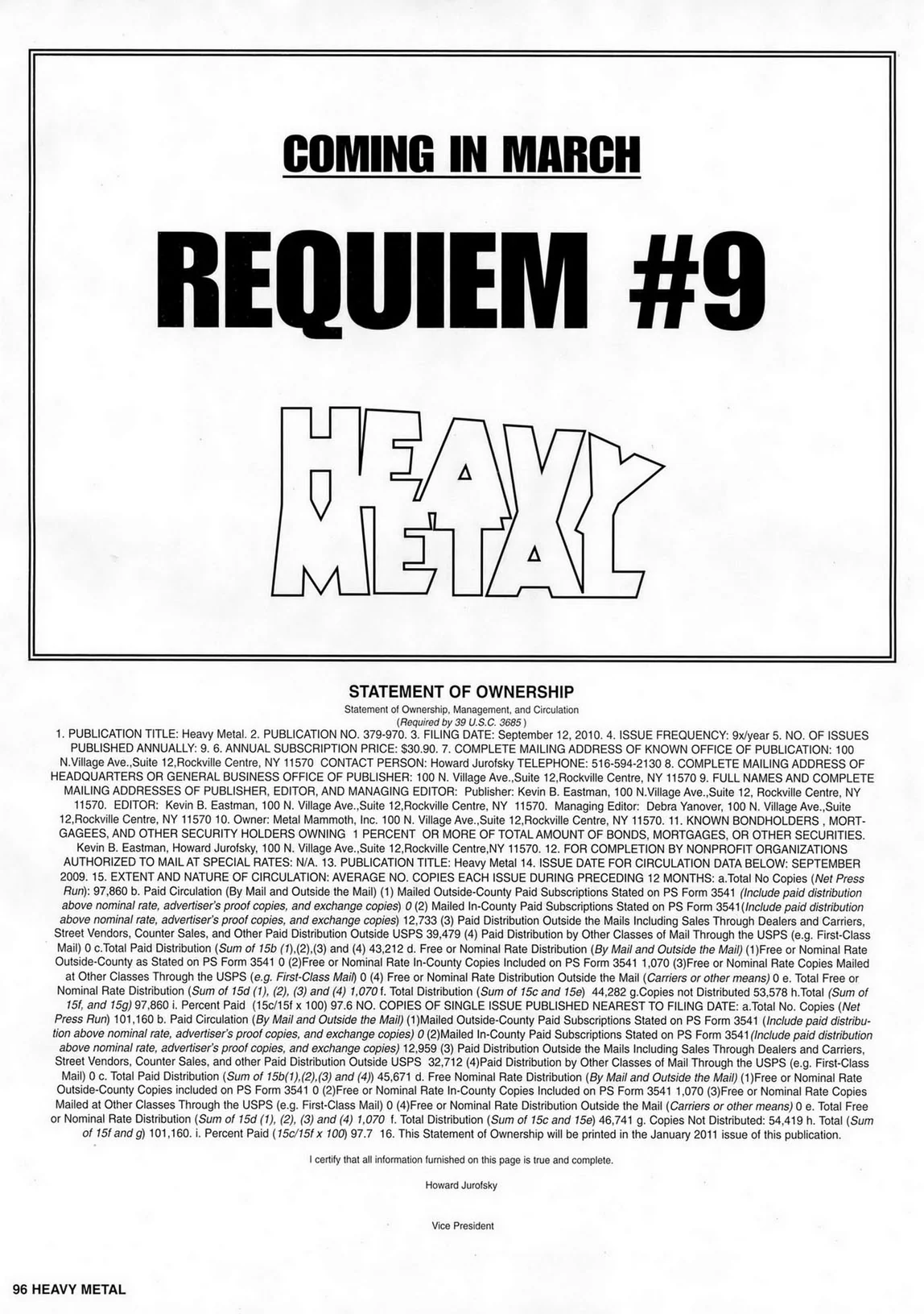 HEAVY METAL Magazine January 2011 - Image 10